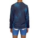 Dark Prussian Blue Abstract Pattern Kids  Long Sleeve Swimwear View2