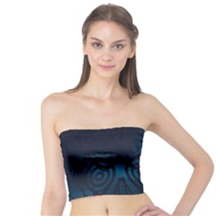 Dark Prussian Blue Abstract Pattern Tube Top by SpinnyChairDesigns