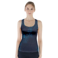 Dark Prussian Blue Abstract Pattern Racer Back Sports Top by SpinnyChairDesigns