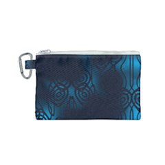 Dark Prussian Blue Abstract Pattern Canvas Cosmetic Bag (small)