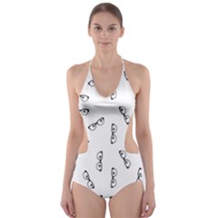 Geek Glasses With Eyes Cut-out One Piece Swimsuit by SpinnyChairDesigns