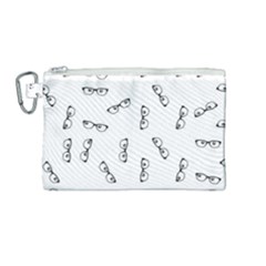 Geek Glasses With Eyes Canvas Cosmetic Bag (medium) by SpinnyChairDesigns