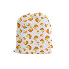 Orange Goldfish Pattern Drawstring Pouch (large) by SpinnyChairDesigns