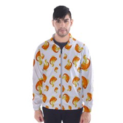 Orange Goldfish Pattern Men s Windbreaker by SpinnyChairDesigns