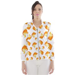 Orange Goldfish Pattern Women s Windbreaker by SpinnyChairDesigns