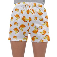 Orange Goldfish Pattern Sleepwear Shorts by SpinnyChairDesigns