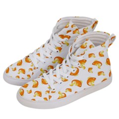 Orange Goldfish Pattern Men s Hi-top Skate Sneakers by SpinnyChairDesigns