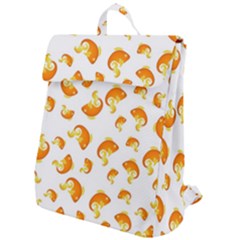 Orange Goldfish Pattern Flap Top Backpack by SpinnyChairDesigns