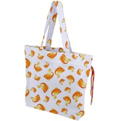 Orange Goldfish Pattern Drawstring Tote Bag by SpinnyChairDesigns