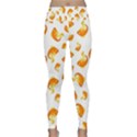 Orange Goldfish Pattern Lightweight Velour Classic Yoga Leggings View1