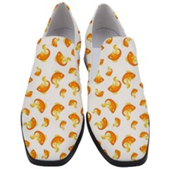 Orange Goldfish Pattern Women Slip On Heel Loafers by SpinnyChairDesigns