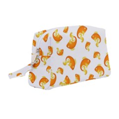 Orange Goldfish Pattern Wristlet Pouch Bag (medium) by SpinnyChairDesigns