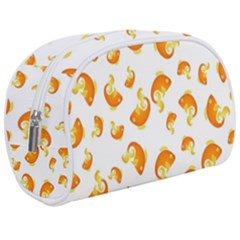 Orange Goldfish Pattern Makeup Case (medium) by SpinnyChairDesigns