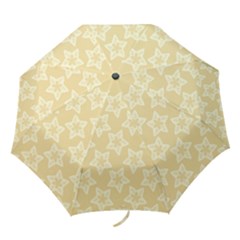 Gold Stars Pattern Folding Umbrellas by SpinnyChairDesigns