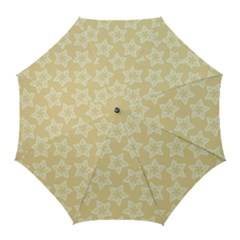 Gold Stars Pattern Golf Umbrellas by SpinnyChairDesigns