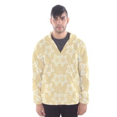 Gold Stars Pattern Men s Hooded Windbreaker by SpinnyChairDesigns