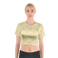 Gold Stars Pattern Cotton Crop Top by SpinnyChairDesigns