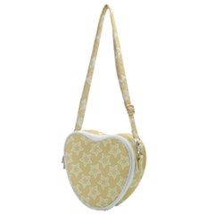 Gold Stars Pattern Heart Shoulder Bag by SpinnyChairDesigns