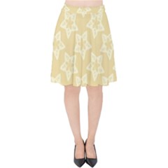 Gold Stars Pattern Velvet High Waist Skirt