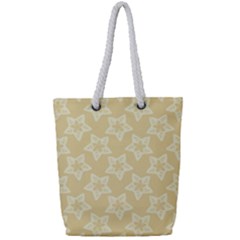 Gold Stars Pattern Full Print Rope Handle Tote (small) by SpinnyChairDesigns