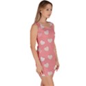 Cute Pink and White Hearts Bodycon Dress View3