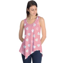 Cute Pink And White Hearts Sleeveless Tunic by SpinnyChairDesigns