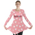 Cute Pink and White Hearts Long Sleeve Tunic  View1