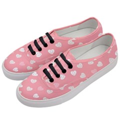 Cute Pink And White Hearts Women s Classic Low Top Sneakers by SpinnyChairDesigns