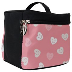 Cute Pink And White Hearts Make Up Travel Bag (big) by SpinnyChairDesigns