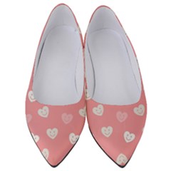 Cute Pink And White Hearts Women s Low Heels by SpinnyChairDesigns