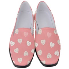 Cute Pink And White Hearts Women s Classic Loafer Heels by SpinnyChairDesigns