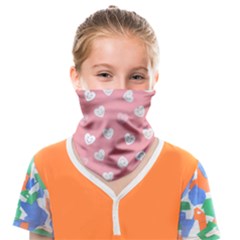 Cute Pink And White Hearts Face Covering Bandana (kids)