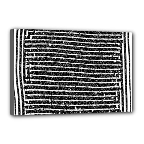 Black And White Abstract Grunge Stripes Canvas 18  X 12  (stretched) by SpinnyChairDesigns