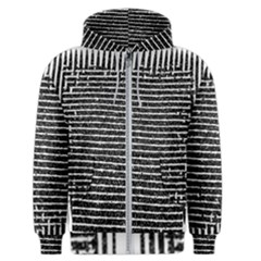 Black And White Abstract Grunge Stripes Men s Zipper Hoodie by SpinnyChairDesigns