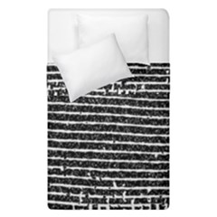 Black And White Abstract Grunge Stripes Duvet Cover Double Side (single Size) by SpinnyChairDesigns