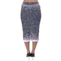 Black and White Abstract Grunge Stripes Velvet Midi Pencil Skirt View2