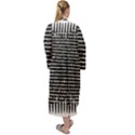 Black and White Abstract Grunge Stripes Maxi Velour Kimono View2