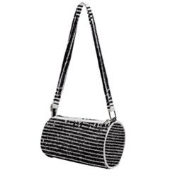 Black And White Abstract Grunge Stripes Mini Cylinder Bag