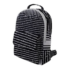 Black And White Abstract Grunge Stripes Flap Pocket Backpack (large) by SpinnyChairDesigns