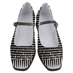 Black And White Abstract Grunge Stripes Women s Mary Jane Shoes by SpinnyChairDesigns