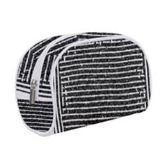 Black And White Abstract Grunge Stripes Makeup Case (small) by SpinnyChairDesigns