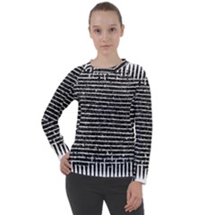 Black And White Abstract Grunge Stripes Women s Long Sleeve Raglan Tee