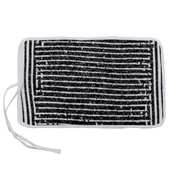 Black And White Abstract Grunge Stripes Pen Storage Case (l)