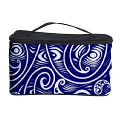 Blue White Paisley Intricate Swirls Cosmetic Storage