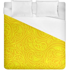 Bright Yellow Gold Paisley Pattern Duvet Cover (king Size) by SpinnyChairDesigns