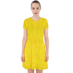 Bright Yellow Gold Paisley Pattern Adorable In Chiffon Dress by SpinnyChairDesigns