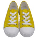 Bright Yellow Gold Paisley Pattern Kids  Low Top Canvas Sneakers View1