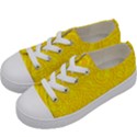 Bright Yellow Gold Paisley Pattern Kids  Low Top Canvas Sneakers View2