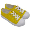 Bright Yellow Gold Paisley Pattern Kids  Low Top Canvas Sneakers View3