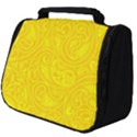 Bright Yellow Gold Paisley Pattern Full Print Travel Pouch (Big) View1